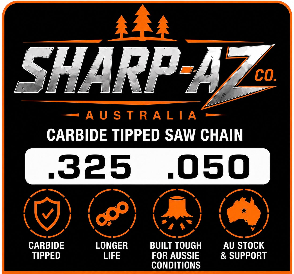 SHARP-AZ .325 .050 EXTREME Tungsten Carbide Chainsaw chain