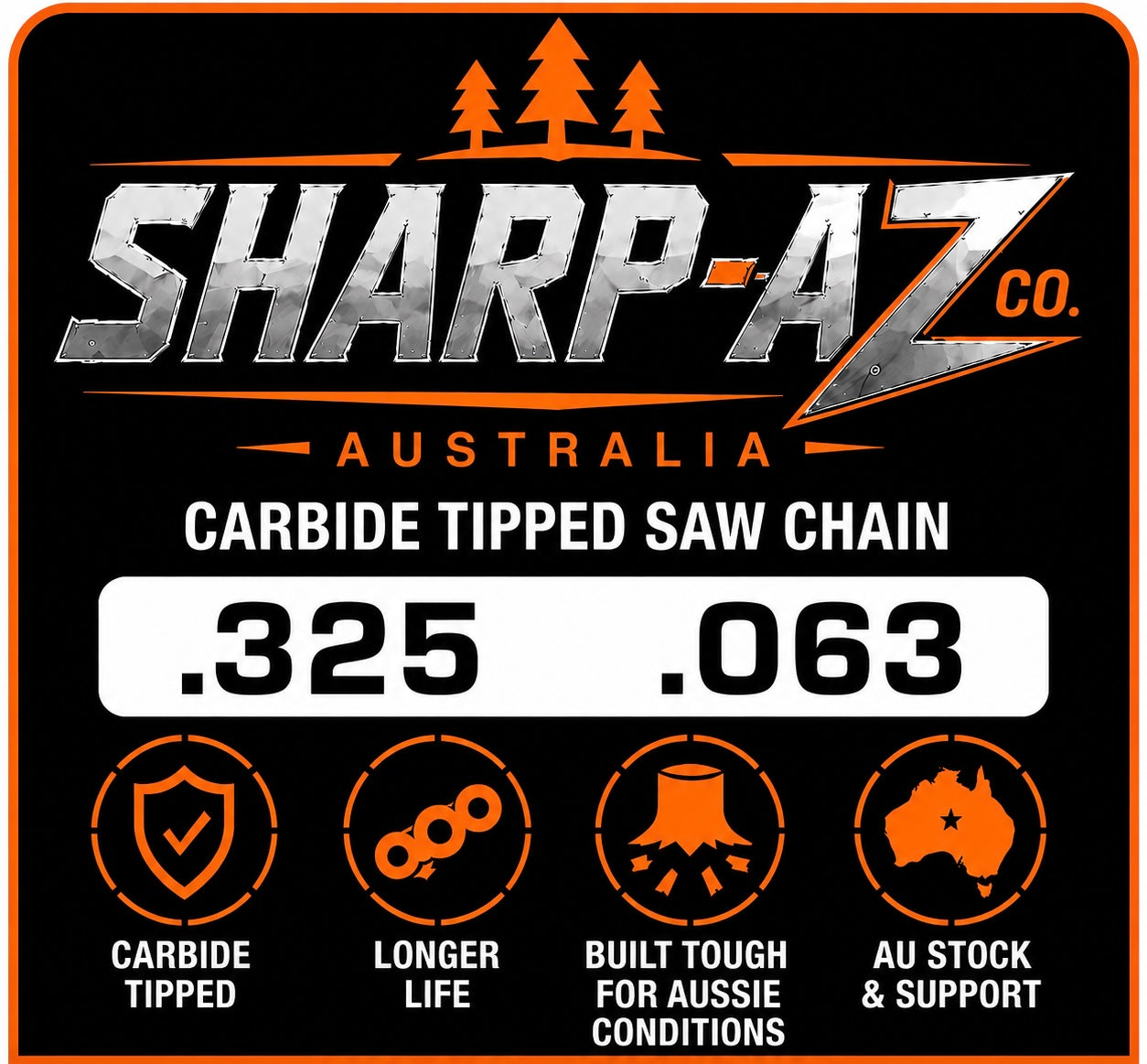 SHARP-AZ .325 .063 EXTREME Tungsten Carbide Chainsaw chain